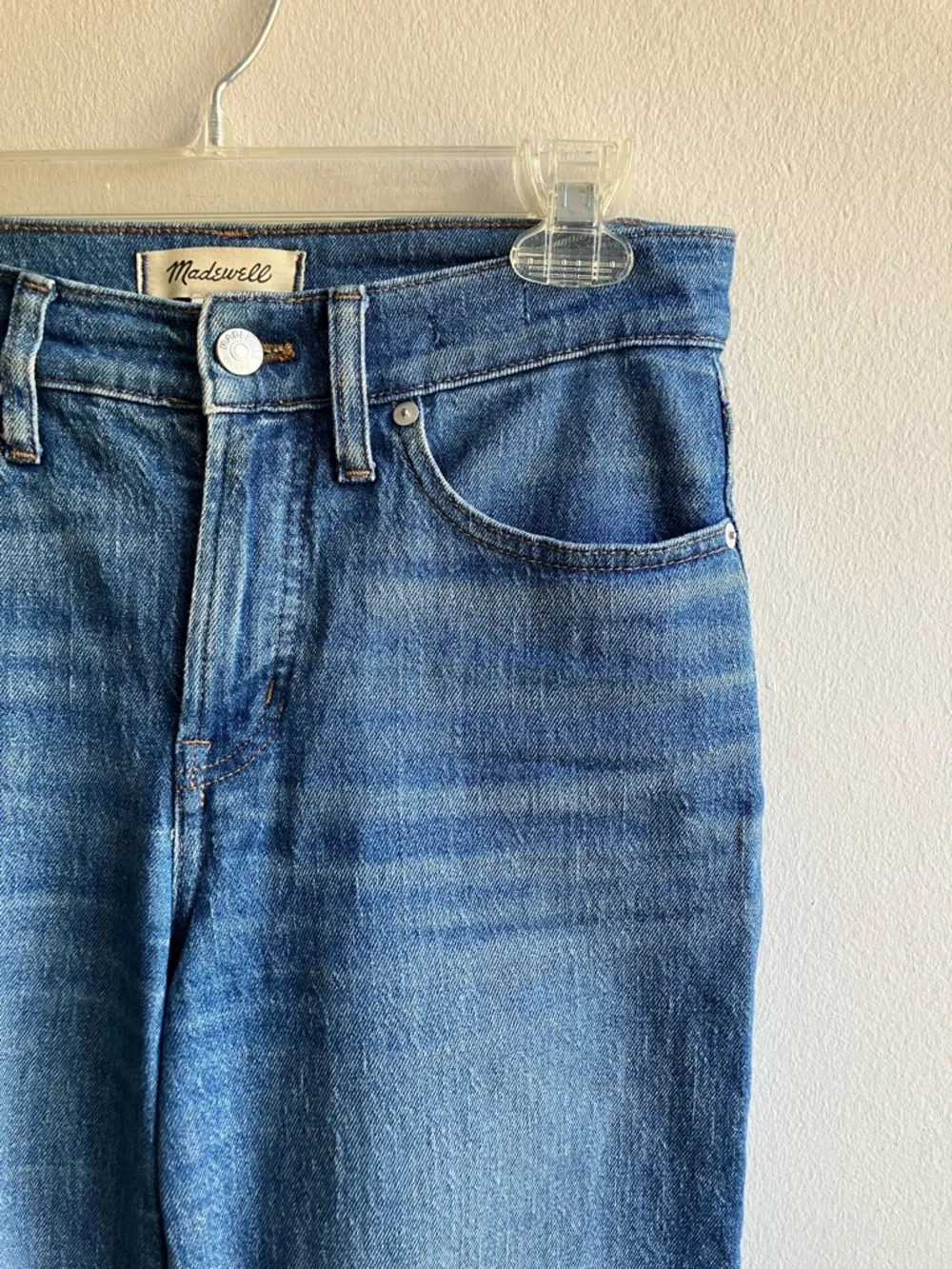 Madewell Perfect Vintage Wide Leg Jeans Size 26P Medium Wash High Rise Denim - Picture 9 of 14